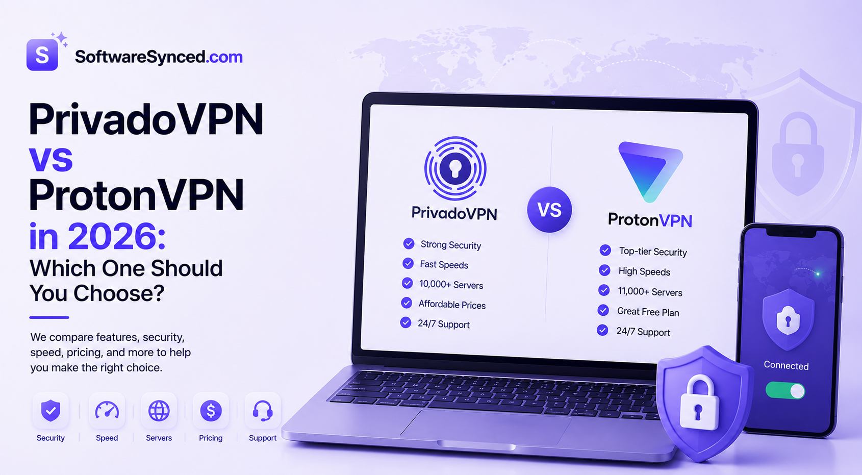 PrivadoVPN vs ProtonVPN in 2026